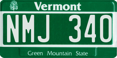 VT license plate NMJ340