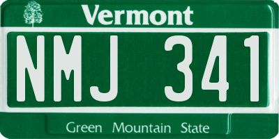 VT license plate NMJ341