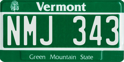 VT license plate NMJ343