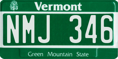 VT license plate NMJ346