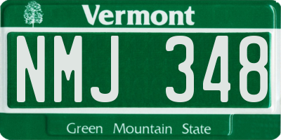 VT license plate NMJ348