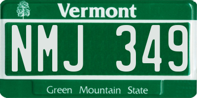 VT license plate NMJ349