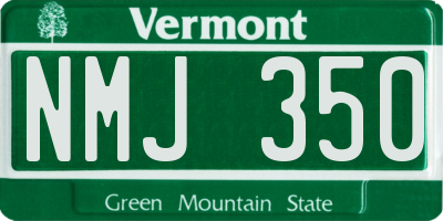 VT license plate NMJ350