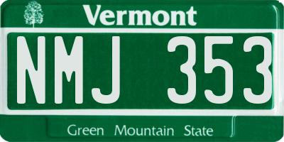 VT license plate NMJ353