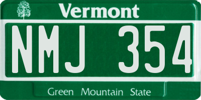 VT license plate NMJ354