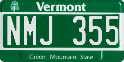 VT license plate NMJ355