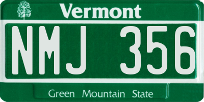 VT license plate NMJ356