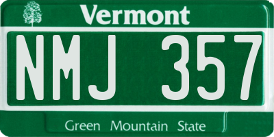 VT license plate NMJ357