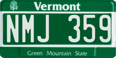 VT license plate NMJ359