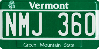 VT license plate NMJ360