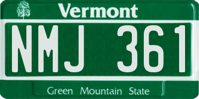 VT license plate NMJ361
