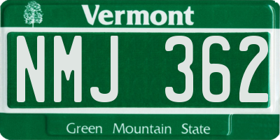 VT license plate NMJ362