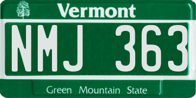 VT license plate NMJ363