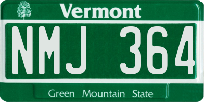 VT license plate NMJ364