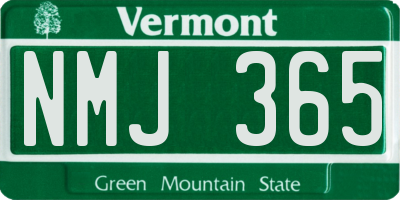VT license plate NMJ365