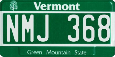 VT license plate NMJ368