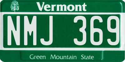 VT license plate NMJ369