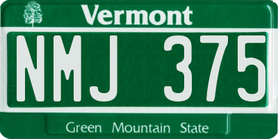 VT license plate NMJ375