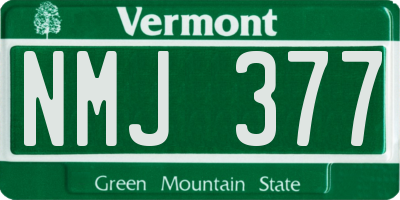 VT license plate NMJ377