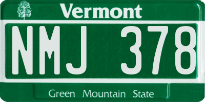VT license plate NMJ378
