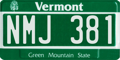 VT license plate NMJ381