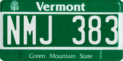 VT license plate NMJ383