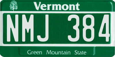 VT license plate NMJ384