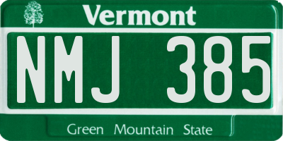 VT license plate NMJ385