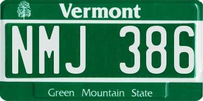 VT license plate NMJ386