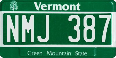 VT license plate NMJ387