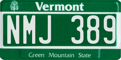 VT license plate NMJ389