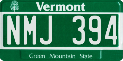 VT license plate NMJ394