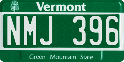 VT license plate NMJ396