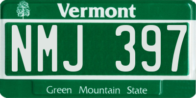 VT license plate NMJ397
