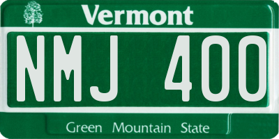 VT license plate NMJ400