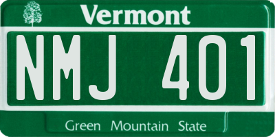 VT license plate NMJ401