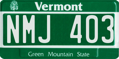 VT license plate NMJ403