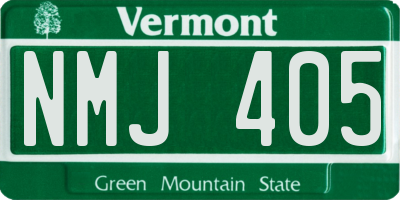 VT license plate NMJ405
