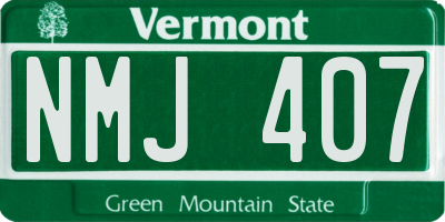 VT license plate NMJ407