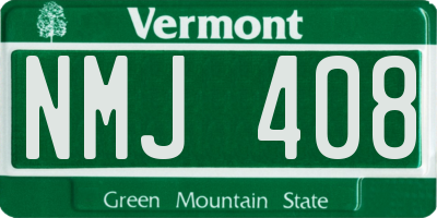VT license plate NMJ408