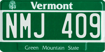 VT license plate NMJ409