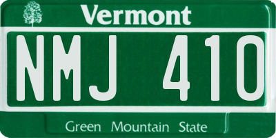 VT license plate NMJ410