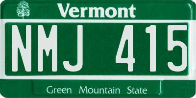 VT license plate NMJ415