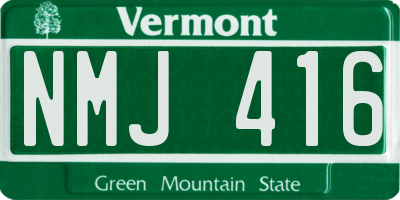VT license plate NMJ416