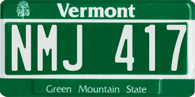 VT license plate NMJ417