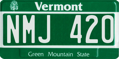 VT license plate NMJ420