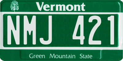 VT license plate NMJ421