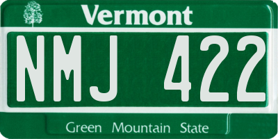 VT license plate NMJ422