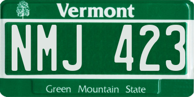 VT license plate NMJ423