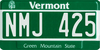 VT license plate NMJ425